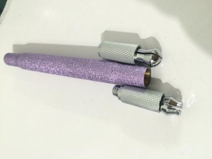 Srebrny i Puler Aluminiowy Podwójna Głowica Tatuaż Kosmetyczny Manualny Pen do Brwi 1